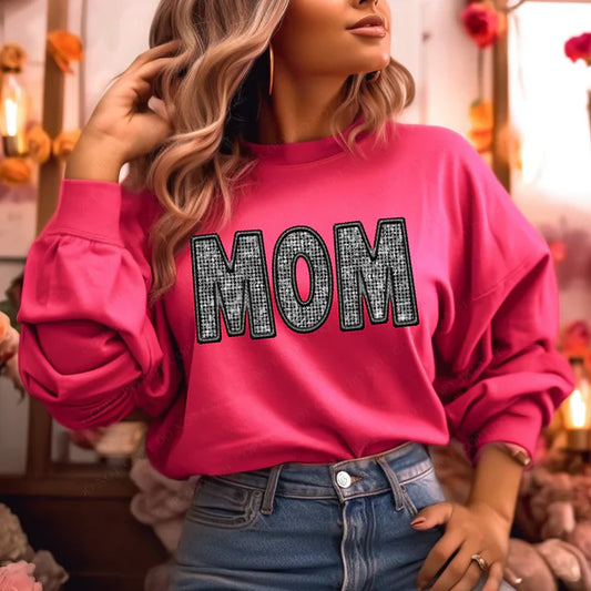 Faux Embroidery Bling Mom