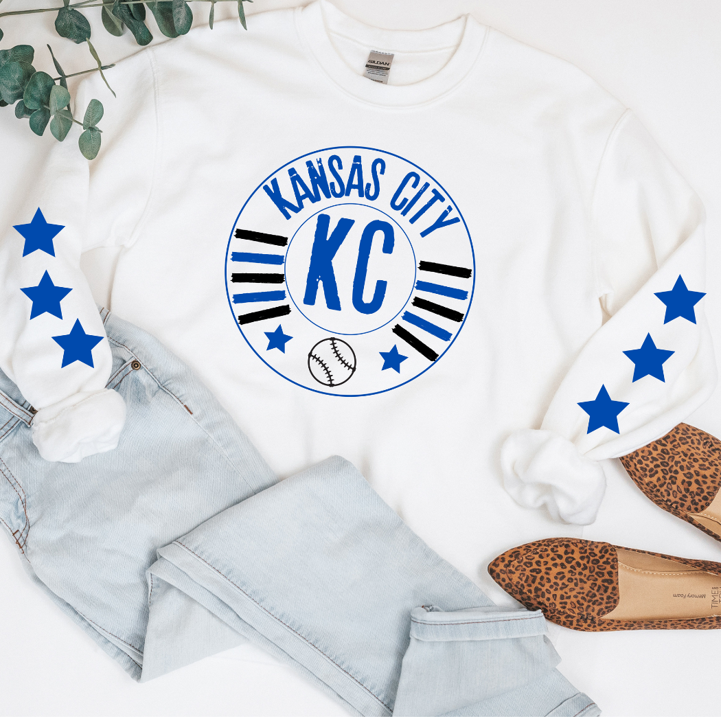 Kansas City Baseball With Star Sleeves